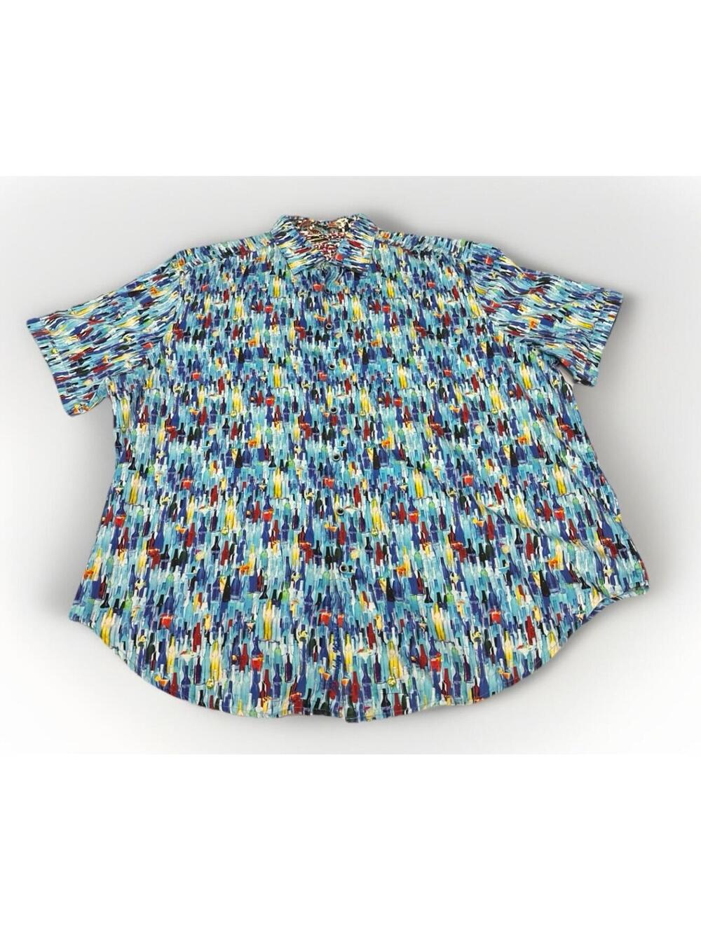 Men’s Robert Graham Button Down Short Sleeve Shirt Bottle Service Size 2XL